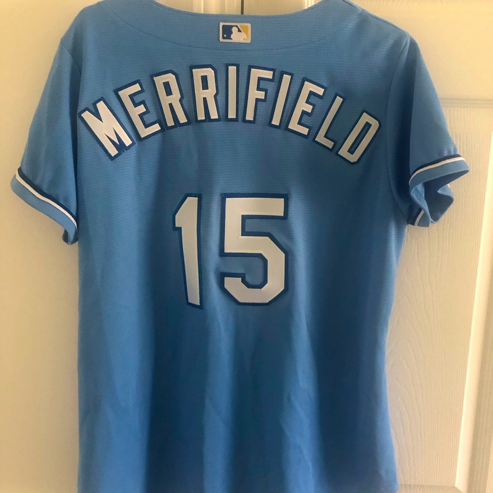 Kansas City Royals Whit Merrifield Light Blue Women’s Fit Custom Jersey